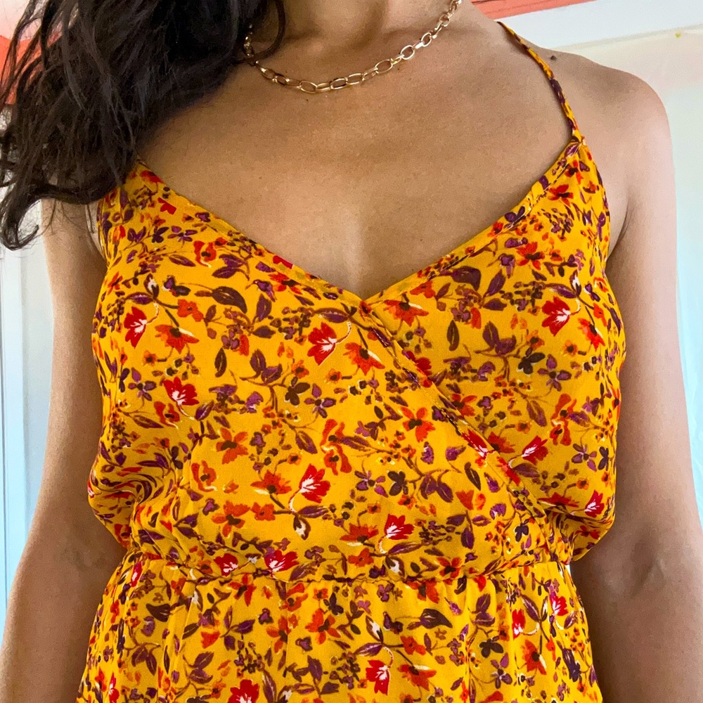 Floral spaghetti strap long dress